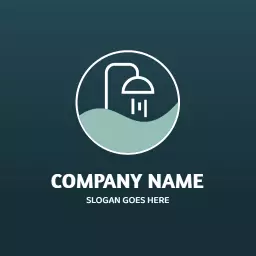 Modern Teal Shower Design for Sanitary Services Logo Template