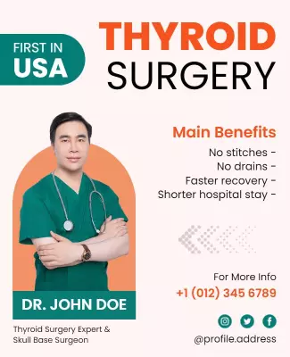 Modern Teal Thyroid Surgery Information Poster Template
