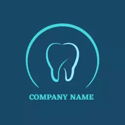Modern Teal Tooth Design Representing Effective Dental Care Logo Template