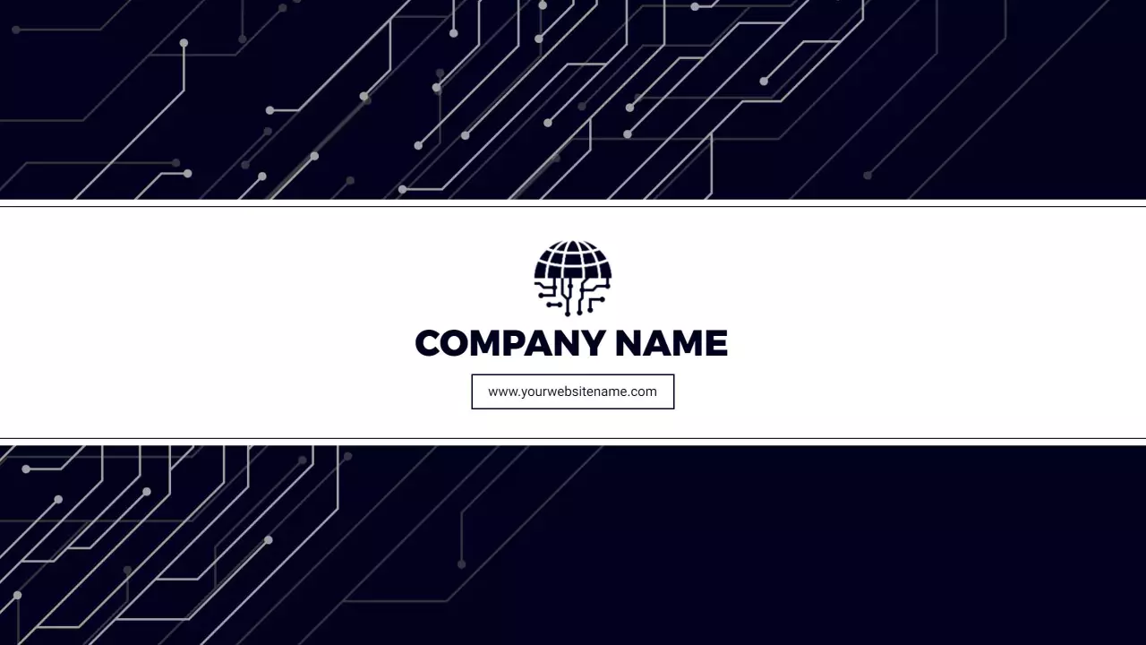Modern Tech Circuit Design in Dark Blue YouTube Banner Template