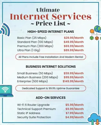 Modern Tech-Inspired Internet Service Pricing Flyer Template
