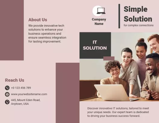 Modern Tech Solutions Company IT Services Brochure Template