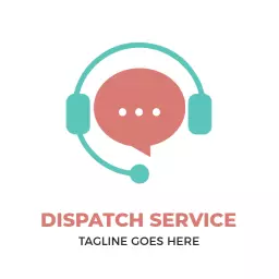 Modern Turquoise and Pink Dispatcher Service Communication Logo Template