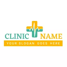 Modern Turquoise and Yellow Hospital Logo Design for Healthcare Logo Template