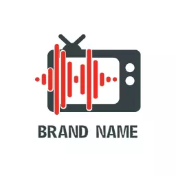 Modern TV Design with Sound Waves for YouTube Channel Logo Template