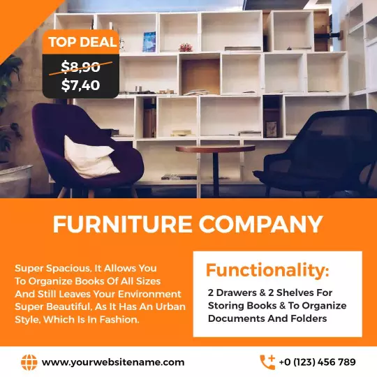 Modern Urban Style Furniture Organization Solutions Ad Template