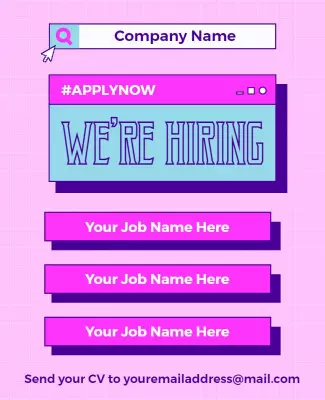 Modern Vibrant Job Recruitment Hiring Poster Template