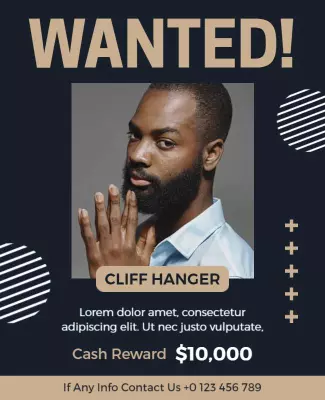 Modern Wanted Cash Reward Information Flyer Template