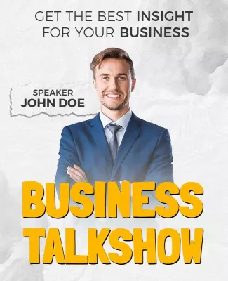 Modern White Business Talkshow Insight Poster Template