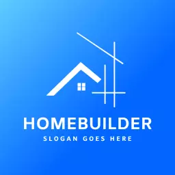 Modern White House Under Construction with Homebuilder Theme Logo Template