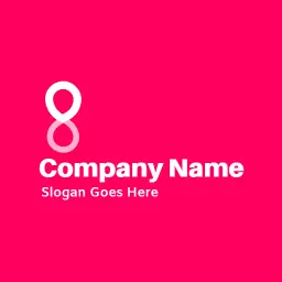 Modern White Icon on Bright Pink Background for Company Logo Template