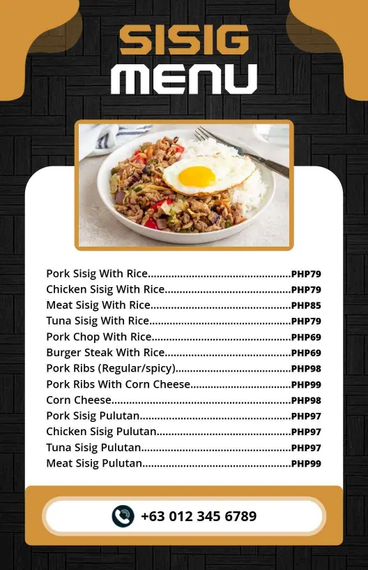 Modern Woven Texture Sisig Dish Menu Template