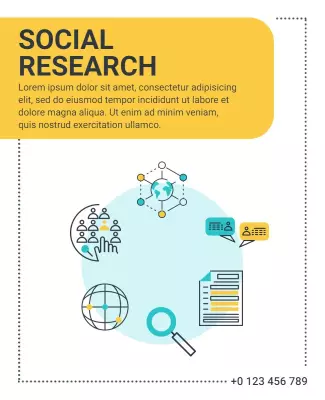 Modern Yellow and Blue Social Research Insights Poster Template