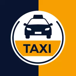 Modern Yellow and Blue Taxi Service Iconic Logo Template