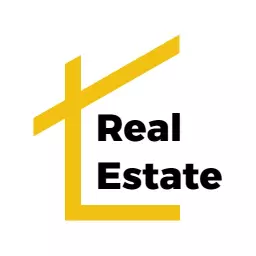 Modern Yellow House Design Emphasizing Real Estate Market Logo Template