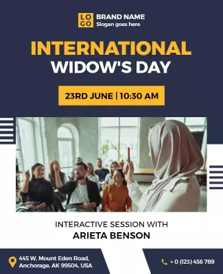 Modern Yellow International Widows Day Interactive Session Poster Template