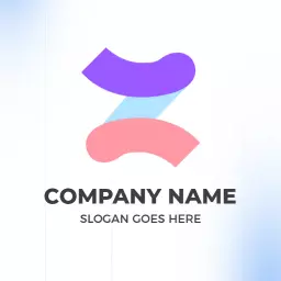Modern Z Letter Design with Soft Pink and Blue Logo Template