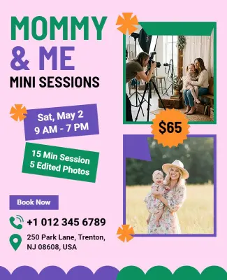 Mommy and Me Photography Session Flyer Template