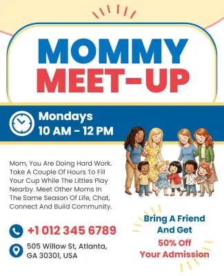 Mommy Meet-up Event Poster Template