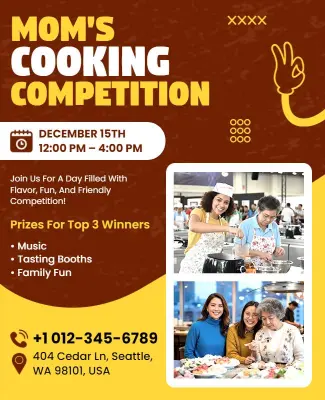 Mom's Cooking Competition Event Flyer Template