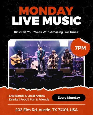 Monday Night Live Music Event Flyer Template