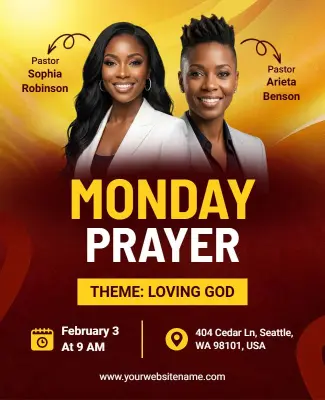 Monday Prayer Gathering Event Flyer Template