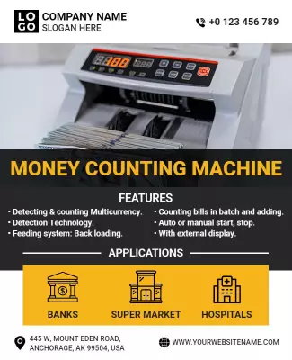 Money Counting Machine Promotional Flyer Template