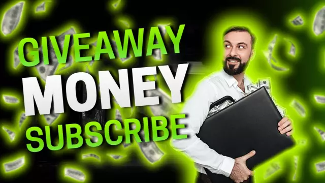 Money Giveaway Announcement Exciting Trending YouTube Thumbnail Template