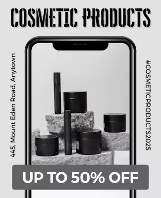 Monochrome Modern Beauty Product Sale Flyer Template