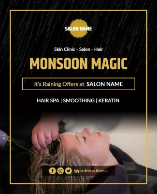 Monsoon Hair Treatment Promotion Flyer Template