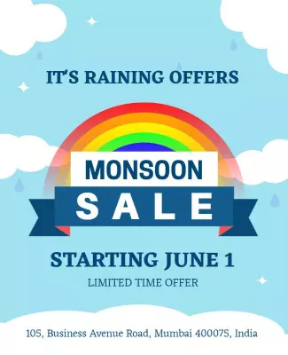 Monsoon Season Discount Sale Flyer Template