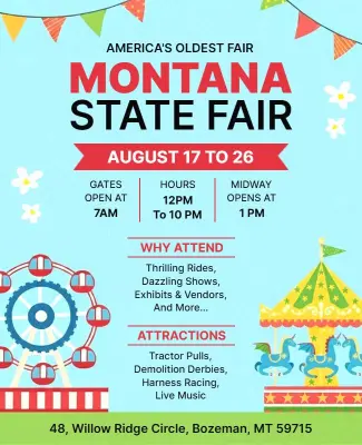 Montana State Fair Event Flyer Template