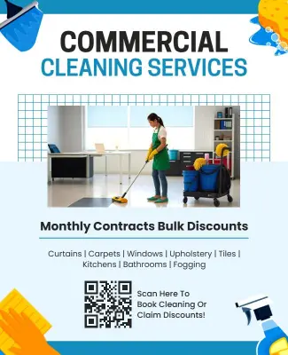 Monthly Contracts Commercial Cleaning Services Promotional Flyer Template