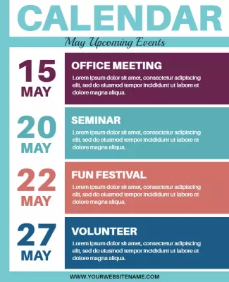 Monthly Event Highlights Calendar Flyer Template