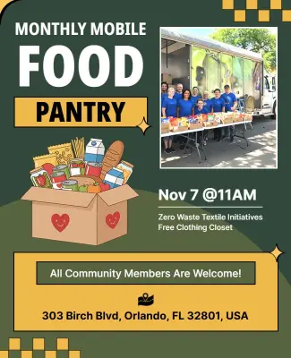 Monthly Mobile Food Pantry Event Flyer Template