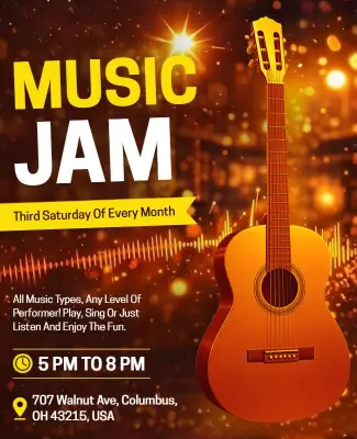 Monthly Music Jam Session Flyer Template