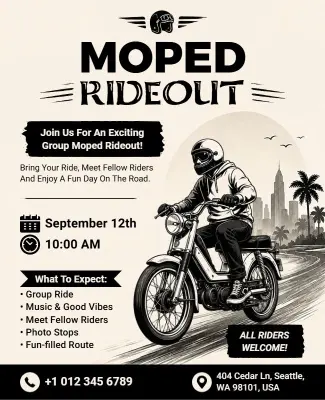 Moped Rideout Event Flyer Template
