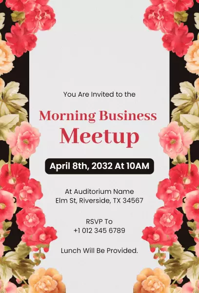 Morning Business Meetup Networking Session Invitation Template