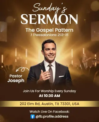 Morning Worship Sermon Announcement Flyer Template