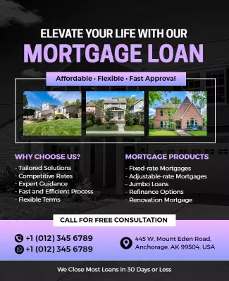 Mortgage Loan Services Promotional Flyer Template