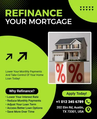 Mortgage Refinance Promotion Flyer Template