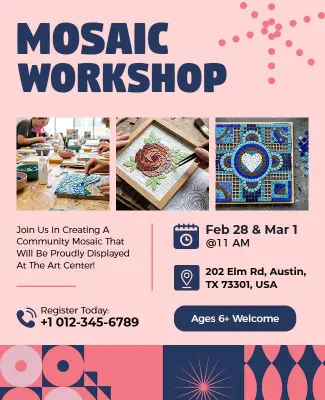 Mosaic Workshop Event Flyer Template