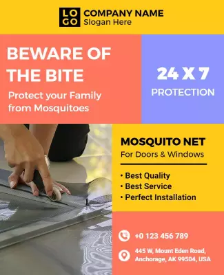 Mosquito Net Installation Protection Flyer Template