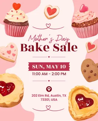 Mother's Day Bake Sale Event Flyer Template