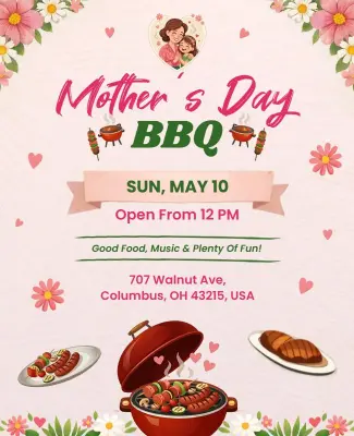 Mother's Day BBQ Celebration Poster Template
