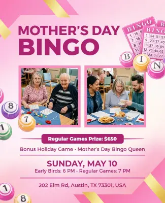 Mother's Day Bingo Event Flyer Template