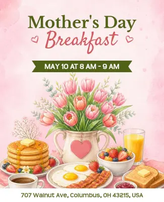 Mother's Day Breakfast Event Poster Template