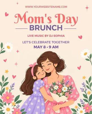 Mother's Day Brunch Celebration Poster Template