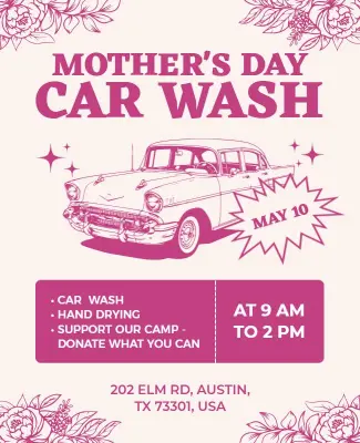 Mother's Day Car Wash Poster Template