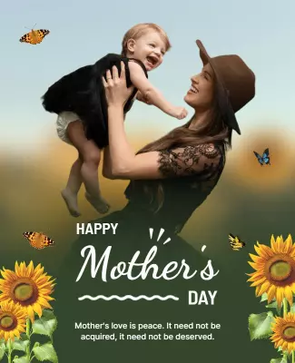 Mothers Day Celebration with Sunflowers Flyer Template